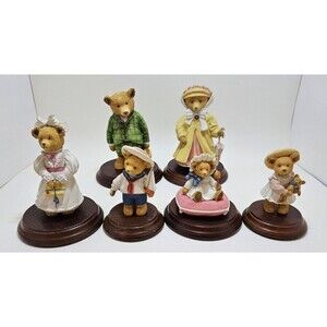 Vintage DEPARTMENT 56 THE UPSTAIRS DOWNSTAIRS BEARS LOT OF 6. Figurines.